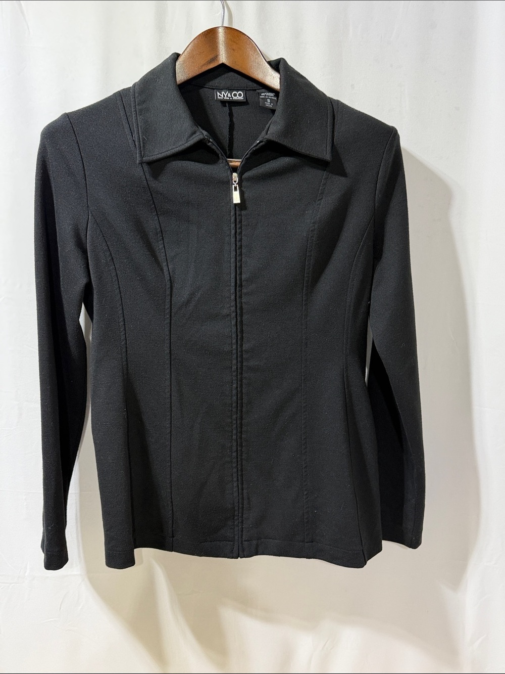 New York & Company Black Zip-Front Women's Blazer Jacket
